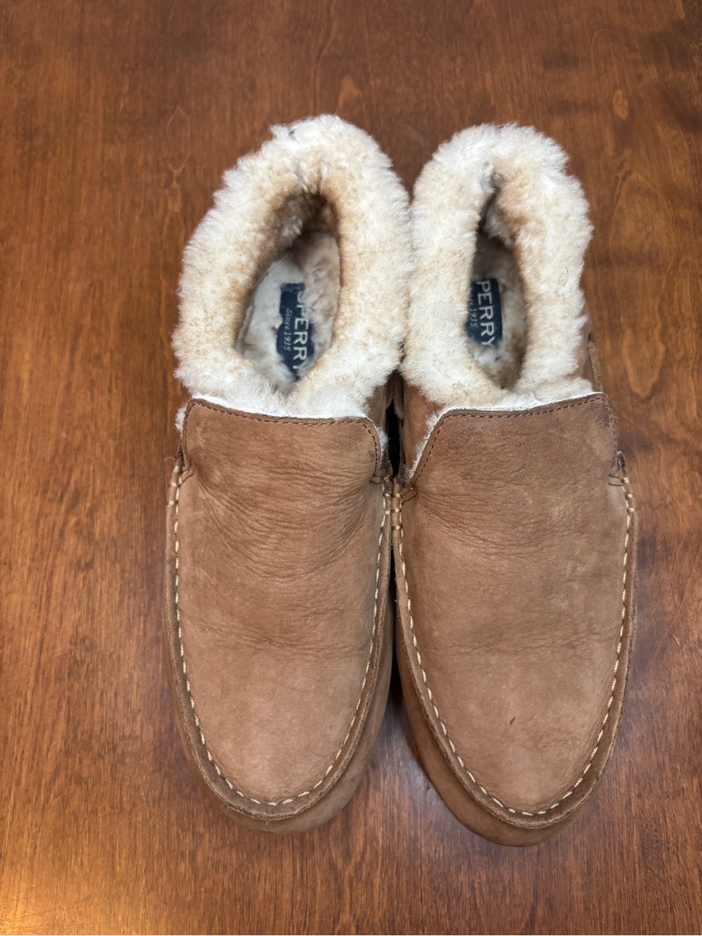Sperry Brown Suede Fleece-Lined Slip-On Loafers